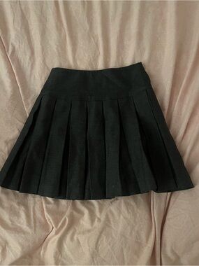 LOFT Black Pleated Mini Skirt
